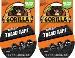 Gorilla Anti-Slip Tread Tape, 2" x 10' Roll, Black, (Pack of 1)